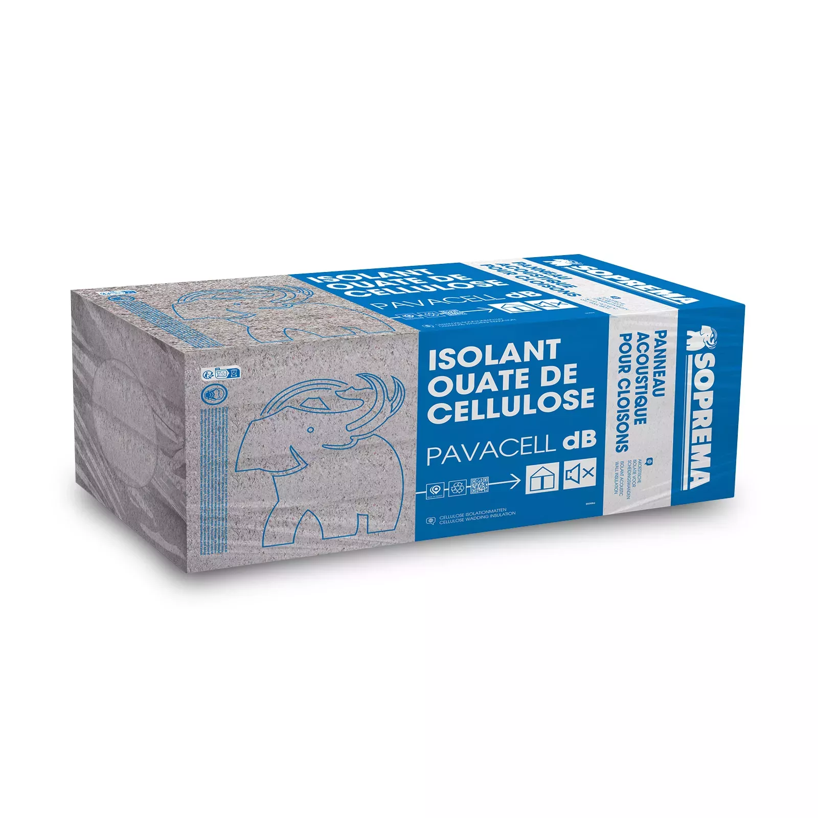 Panneau isolant acoustique ouate de cellulose - SOPREMA PAVACELL dB