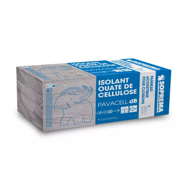 Panneau isolant acoustique ouate de cellulose - SOPREMA PAVACELL dB