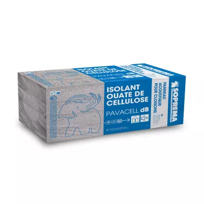 Panneau isolant acoustique ouate de cellulose - SOPREMA PAVACELL dB