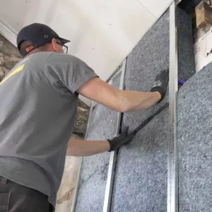 Pose de panneau COTONWOOL au mur