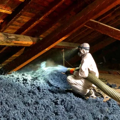 Soufflage de laine de coton en vrac