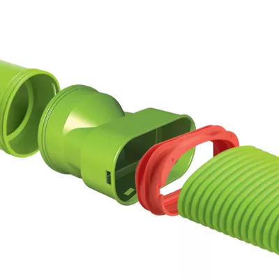 Conduit semi-rigide semi-circulaire en PEHD alimentaire antistatique et antibactérien - BRINK Air Excellent System