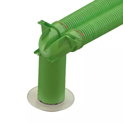 Té de raccordement 90° pour 2 conduits circulaires et bouche de ventilation ronde - BRINK Air Excellent System