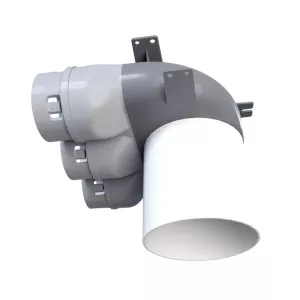 Té de raccordement 90° pour 3 conduits circulaires et bouche de ventilation ronde - BRINK Air Excellent System