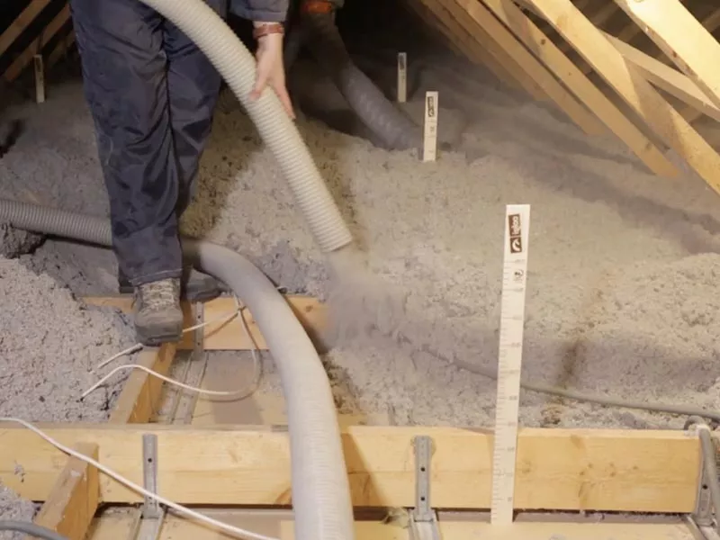 Isolation des combles par soufflage de ouate en vrac