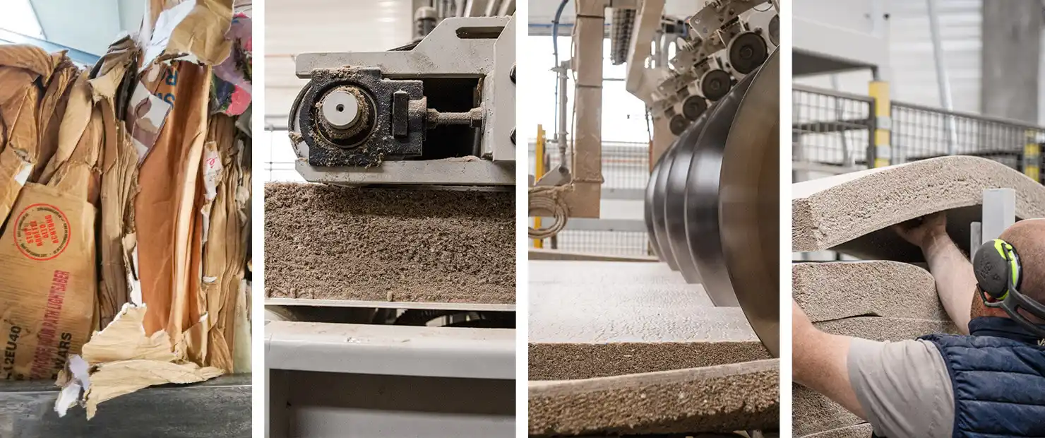 Fabrication d'un isolant en carton recyclé